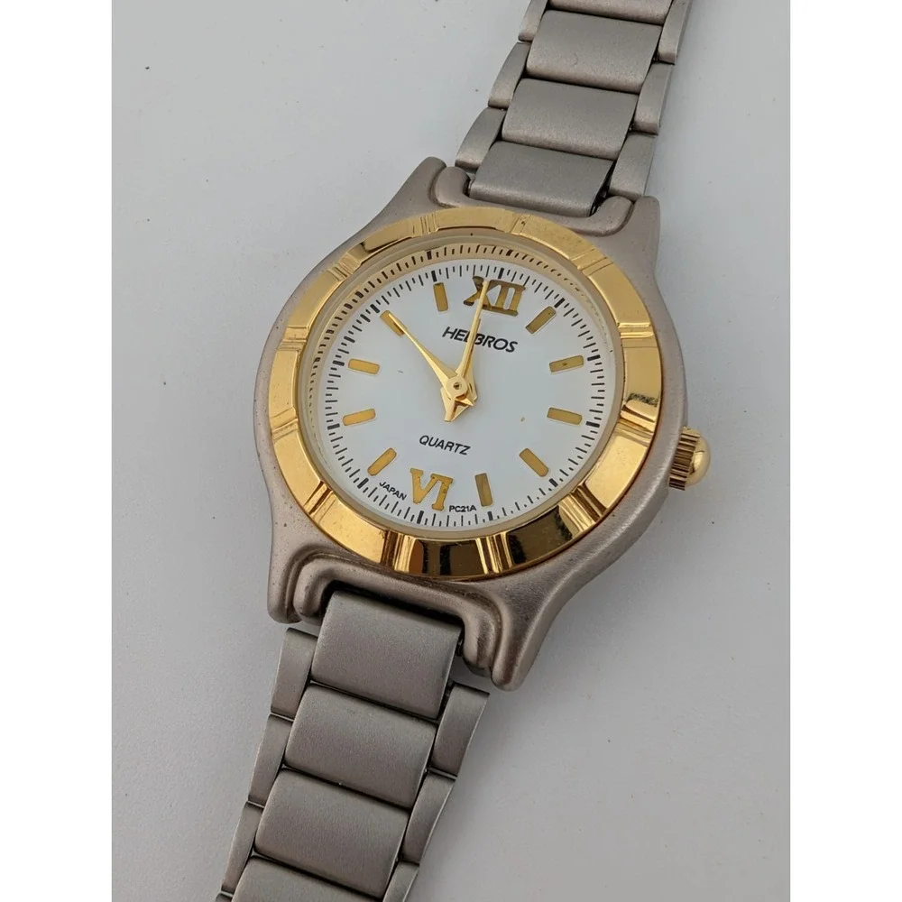Helbros Watch Women 25mm Case Silver Adjustable Band-‎ New Battery